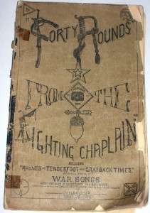   Fighting Chaplain 1886 Civil War songs 2 booklets scarce GAR  