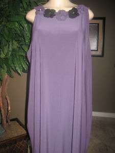 NWT TAYLOR Rosette Plum Sleeveless Dress Women Plus 24W  