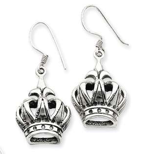 Silver Crown Earrings    Plus Sterling Silver Crown Cubic 