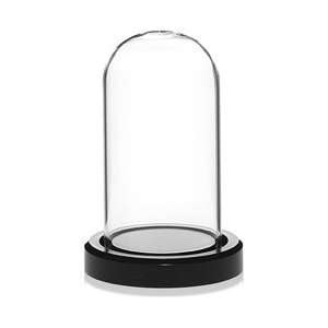  Glass Doll Dome with Black Acrylic Base   1.85 x 3.5 