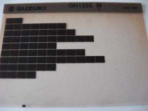 Suzuki Parts List Microfiche 1991 GN125E GN 125 125E M  