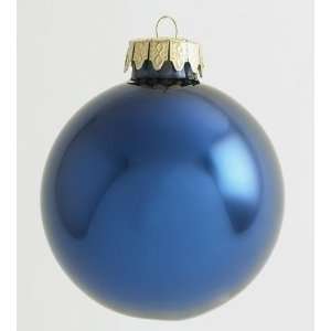  Set of 4 Midnight Blue Shiny Glass Ball Christmas 