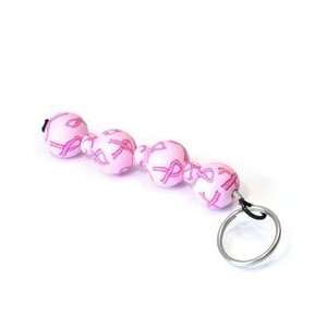  All Pink Ribbon Clutch (4 Ball) Key Chain 