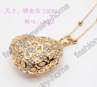 Lovely Heart Dazzling Crystal Necklace Two Colour Choice NeckklaceHot 