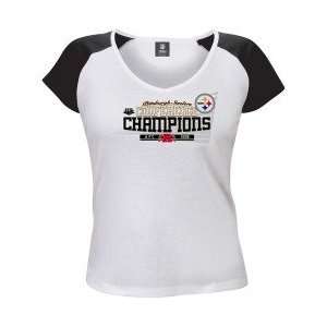 Pittsburgh Steelers 2008 AFC Champions Ladies White Conference Edge T 