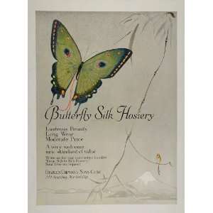  1920 Ad Green Butterfly Silk Hosiery Charles Chipmans 