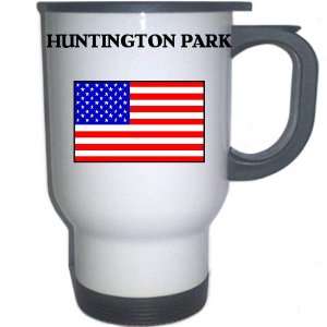 US Flag   Huntington Park, California (CA) White Stainless Steel Mug