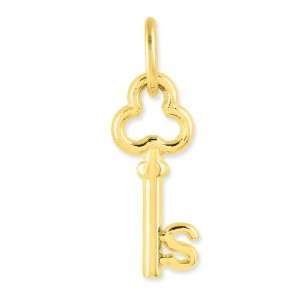  14k Gold S Key Charm Jewelry