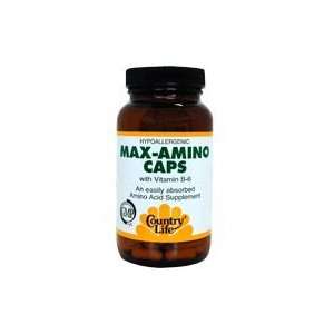 Country Life   Max Amino Caps with B 6 (Blend Of 18 Amino Acids)   90 