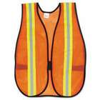 CREWS V201R Crews V201r Orange Safety Vest, 2 Reflective Strips 