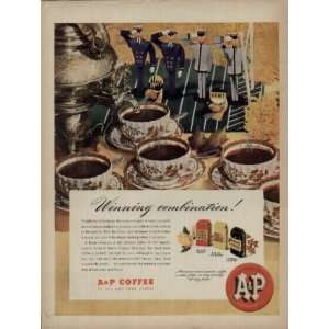   at the Army   Navy Football Game  1946 A & P Coffee Ad, A3637