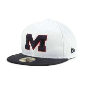  Mississippi Rebels New Era NCAA White 2 Tone 59Fifty Hat 