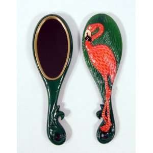  Handpainted Flamingo Bird Handheld Mirror: Beauty