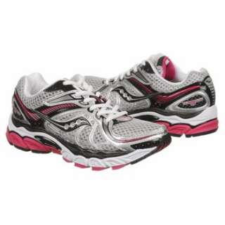 Athletics Saucony Womens ProGrid Hurricane 13 Silver/Black/Pink Shoes 