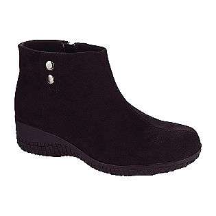 Womens Fawn Faux Suede Boot WW   Black  Basic Editions Shoes Womens 