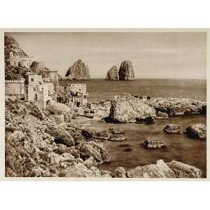  1925 Island of Capri Marina Piccola Harbor Faraglioni 