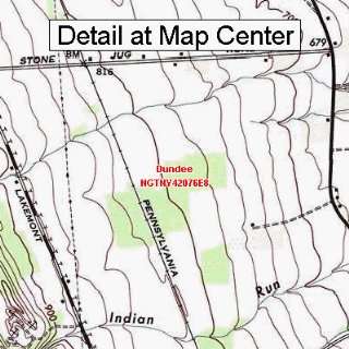 USGS Topographic Quadrangle Map   Dundee, New York (Folded/Waterproof)