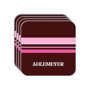 Personal Name Gift   AHLEMEYER Set of 4 Mini Mousepad Coasters (pink 