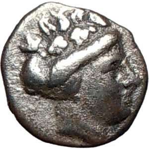   Euboia 300BC Authentic Silver Ancient Greek Coin RARE Nymph on galley