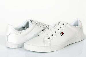 TOMMY HILFIGER MENS SHOES NEW WITH TAGS FLAG LACE UP SNEAKERS WHITE 