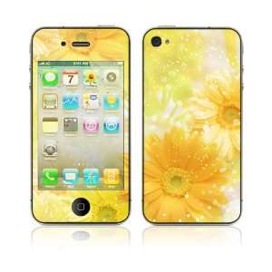  Apple iPhone 4 / 4S Decal Skin Sticker   Yellow Flowers 