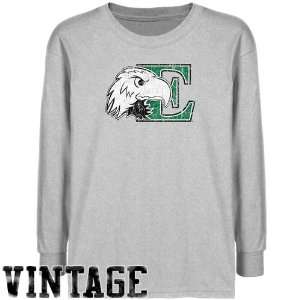 NCAA Eastern Michigan Eagles Youth Ash Distressed Logo Vintage T shirt 