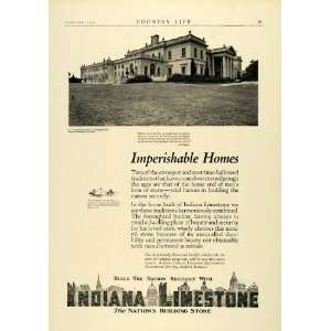 1924 Ad Indiana Limestone E.T. Stotesbury Home Philadelphia Mansion 