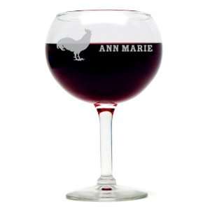  Rooster Red Wine Glass