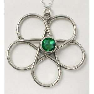   Sterling Silver and Accented with Genuine Emerald Green Quartz