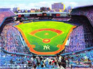 New York Yankees Stadium Sketch Charcoal Drawing WU237  