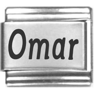  Omar Laser Name Italian Charm Link Jewelry