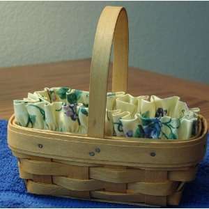  Longaberger Parsley Booking Basket with Yellow Vine Liner 