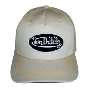 Von Dutch Chris Mesh Trucker Cap, Cream Adjustable