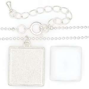 Blue Moon Trinket Shop Necklace Kit, 2/Pkg, Square, Silver 