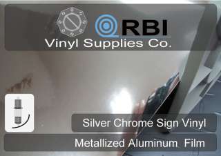 Silver Chrome Sign Vinyl   12 X 30 Feet  