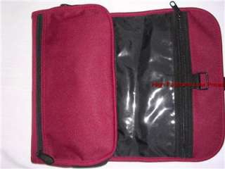   Large Red Trifold Bag TOILETRY CASE Travel Kit COSMETIC POUCH  