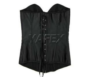 Sexy Overbust Plastic boned lace up back corset top bustier with G 
