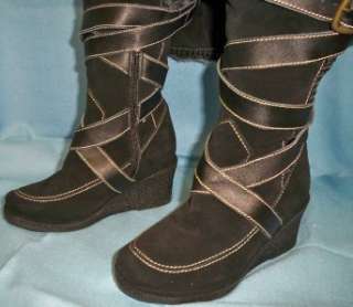 Colin Stuart Ladies Knee Hi Genuine Leather & Suede Boots Victorias 