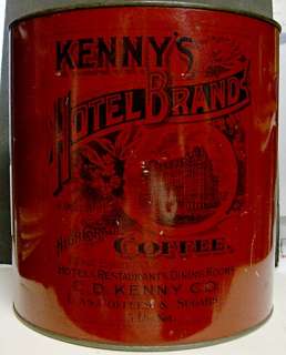 Circa 1905 Kennys Hotel Brand Coffee 5 lb. Can  