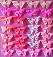 Pink Petites 28 Patterned Dog Grooming Bows Assortment  