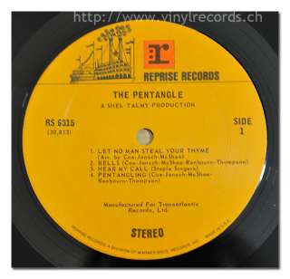 The PENTANGLE Self Titled Reprise Original USA COMPANY SLEEVE 12 LP 