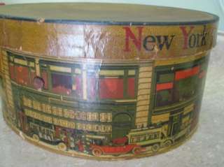 VINTAGE DOBBS Fifth Avenue HAT BOX (BOX ONLY) Oval CITY SCENE  
