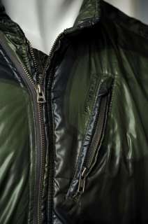 DIESEL Black Nylon Camo Puffer Jacket+Hoodie Coat XXL  