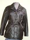   dark brown womens coat jacket, thick heavy soft leather 4 pock.  S