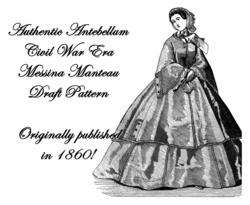 Antebellum Civil War Manteau Coat Draft Pattern 1860  
