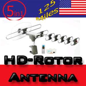 NEW! AMPLIFIED ROTOR ANTENNA HDTV HD TV VHF UHF 105  