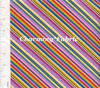 Birdhouse Spring Bias Diagonal Stripe Multicolor Fabric  