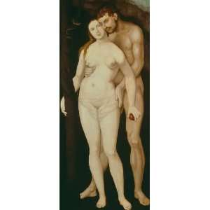 Kunstreproduktion Hans Baldung Grien Adam und Eva 33 x 76  