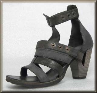  Sandalette Sandale Gr. 41 Leder Pumps Schuhe anthrazit / braun  