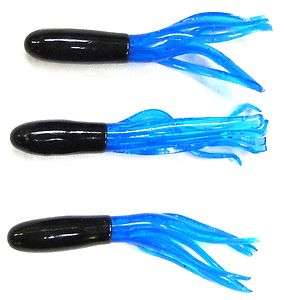 50 Crappie Tube Jig Bodies 1.5 inch Black Blue USA LH42  